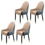 Chaise de salle à manger moderne en cuir avec accoudoirs