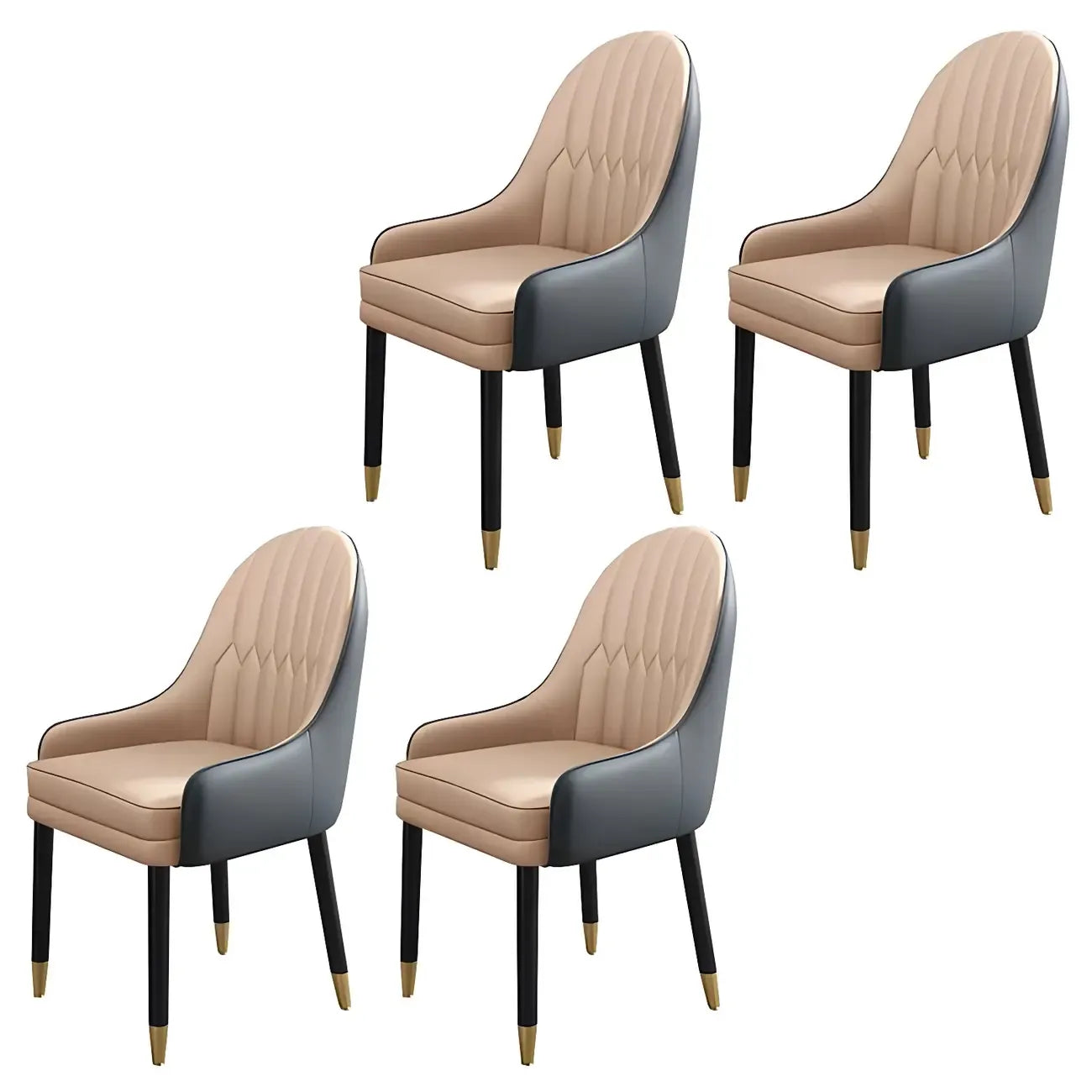 Chaise de salle à manger moderne en cuir avec accoudoirs
