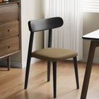 Chaise de salle à manger moderne en cuir sans accoudoirs et dossier bas
