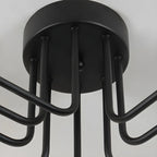 Plafonnier semi-encastré industriel Sputnik en fonte noire