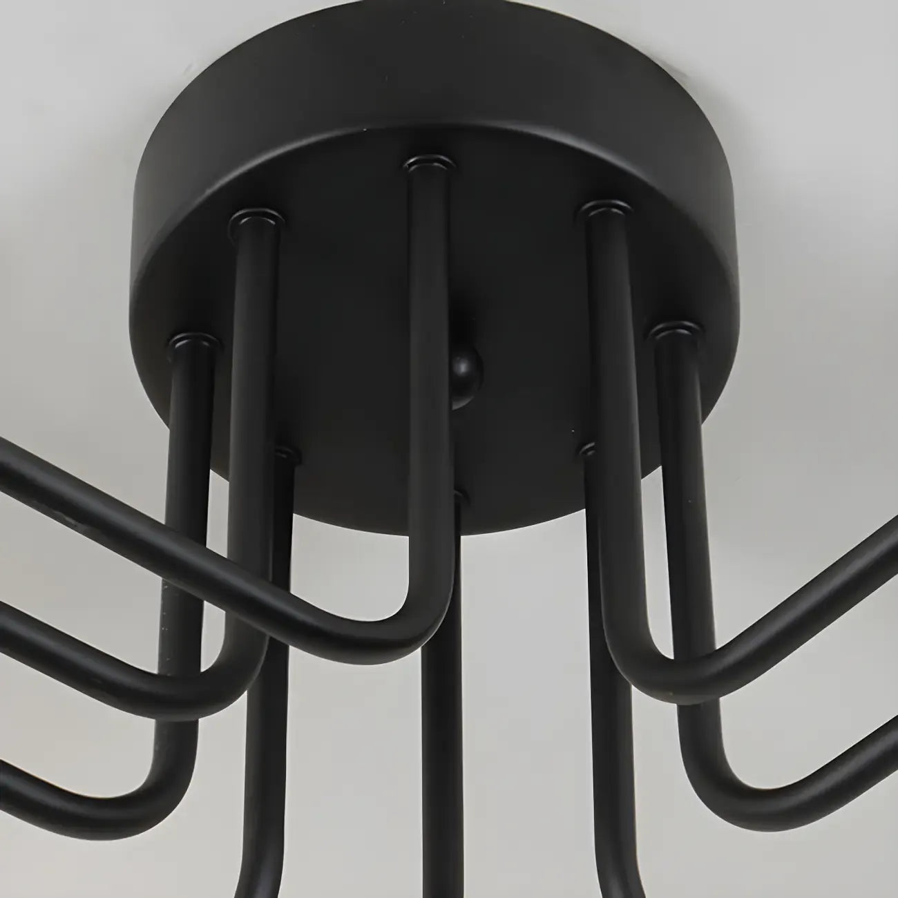 Plafonnier semi-encastré industriel Sputnik en fonte noire