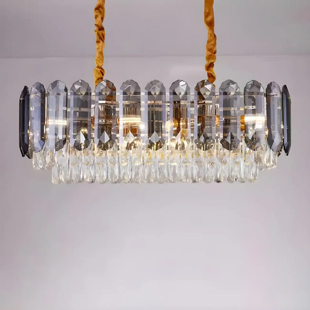 Suspension LED en cristal de luxe pour îlot de cuisine