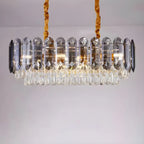 Suspension LED en cristal de luxe pour îlot de cuisine