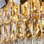 Suspension LED en cristal de luxe pour îlot de cuisine