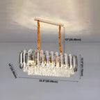 Suspension LED en cristal de luxe pour îlot de cuisine