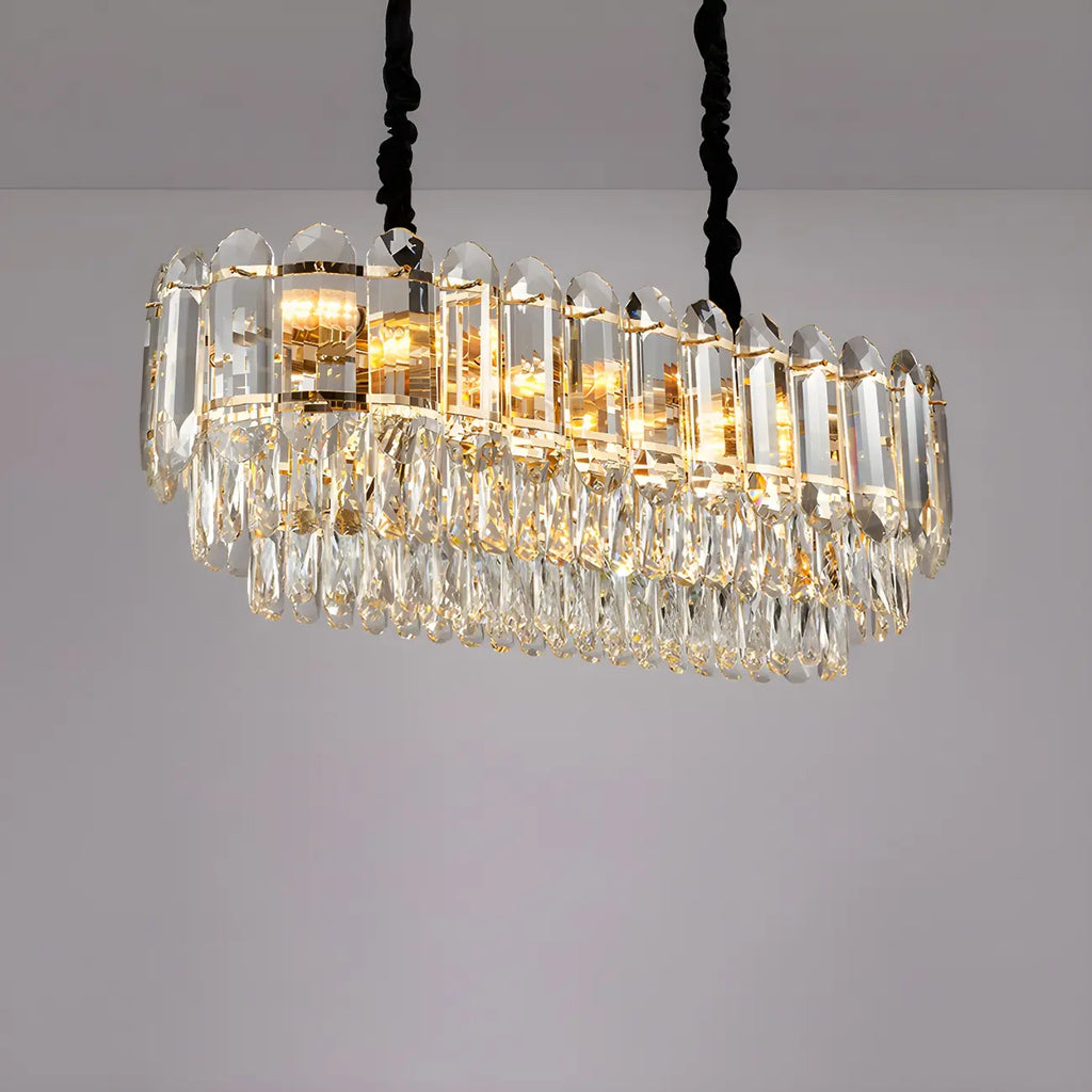 Suspension LED en cristal de luxe pour îlot de cuisine
