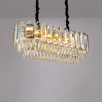 Suspension LED en cristal de luxe pour îlot de cuisine