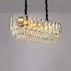 Suspension LED en cristal de luxe pour îlot de cuisine