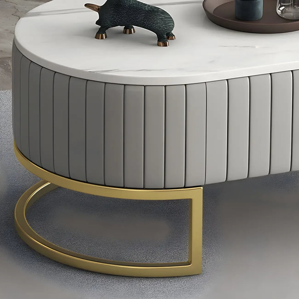 Mobile porta TV con gambe in marmo grigio Glam 79