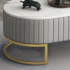 Mobile porta TV con gambe in marmo grigio Glam 79
