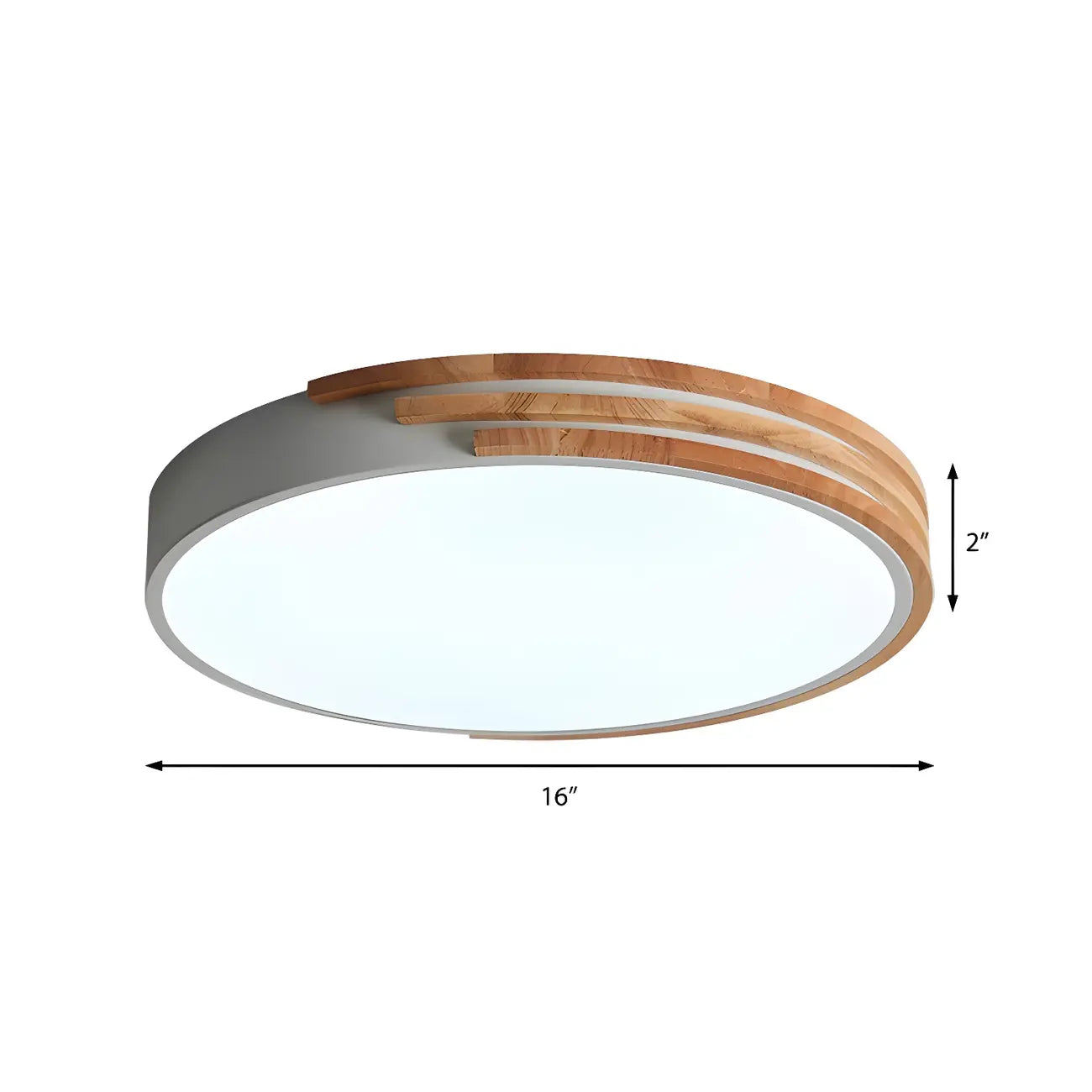Plafonnier LED blanc rond moderne en bois encastré