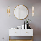 Applique murale ovale décorative en albâtre à 2 lumières
