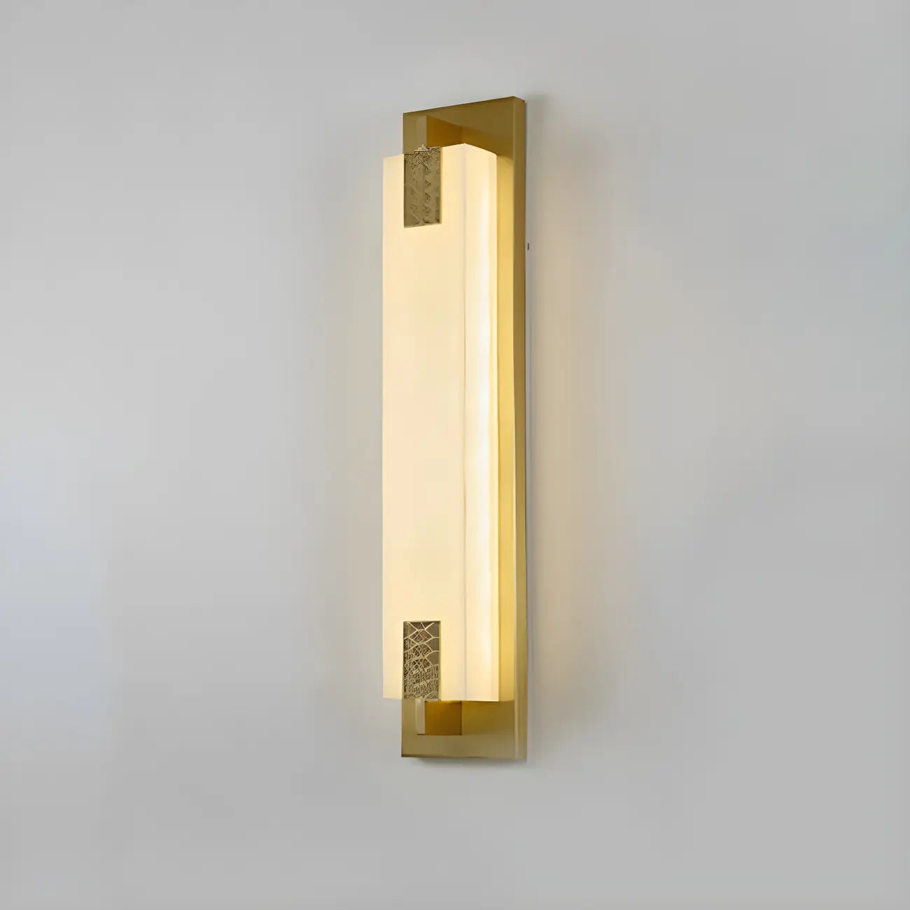 Applique murale LED rectangulaire minimaliste à intensité variable, couleur pierre ivoire