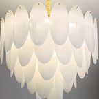 Lampadario Moderno Minimalista Ovale Bianco in Vetro