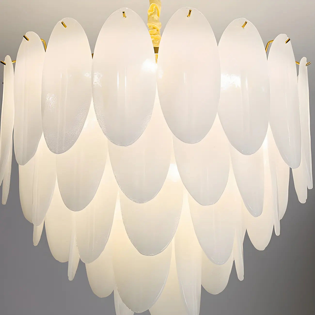 Lampadario Moderno Minimalista Ovale Bianco in Vetro