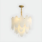 Lampadario Moderno Minimalista Ovale Bianco in Vetro