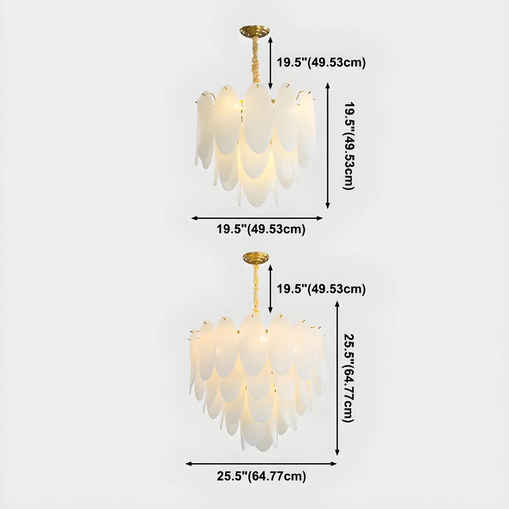 Lampadario Moderno Minimalista Ovale Bianco in Vetro