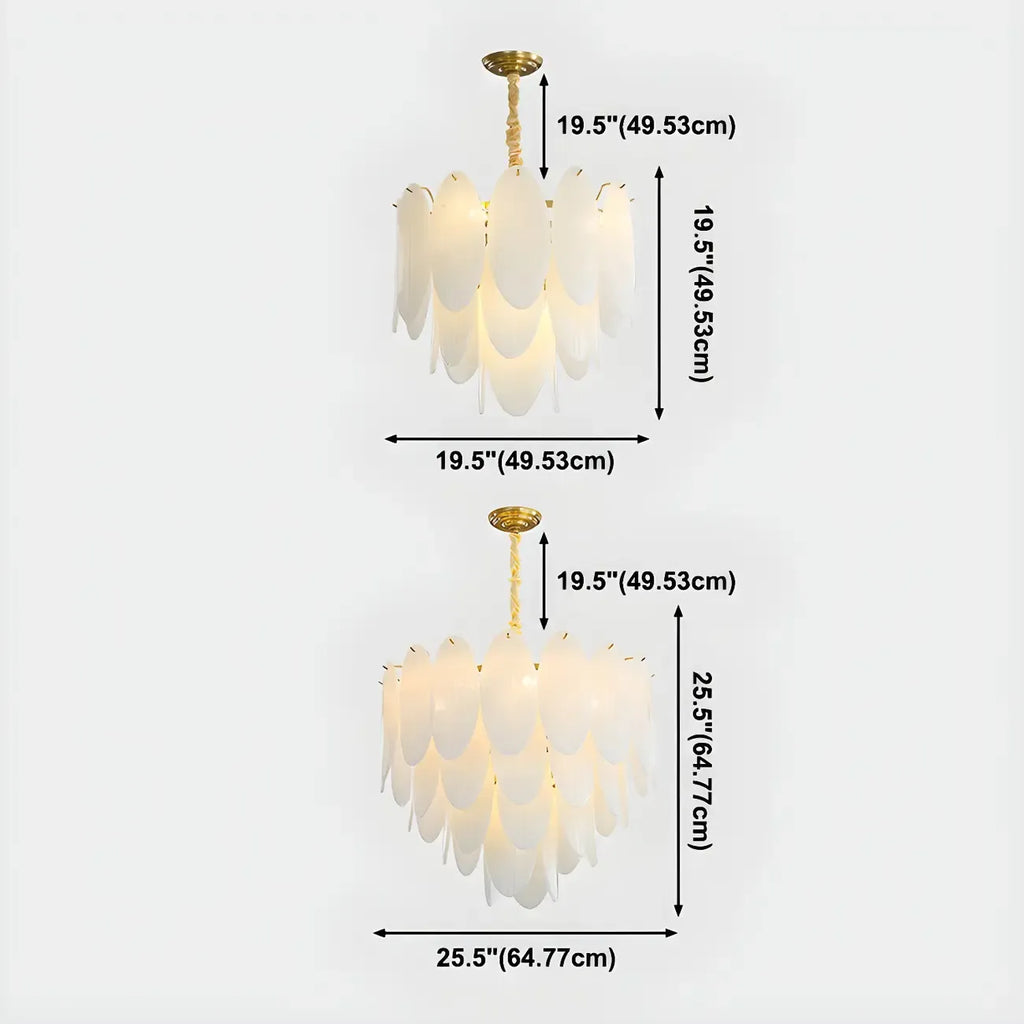 Lampadario Moderno Minimalista Ovale Bianco in Vetro