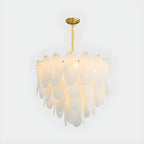 Lampadario Moderno Minimalista Ovale Bianco in Vetro