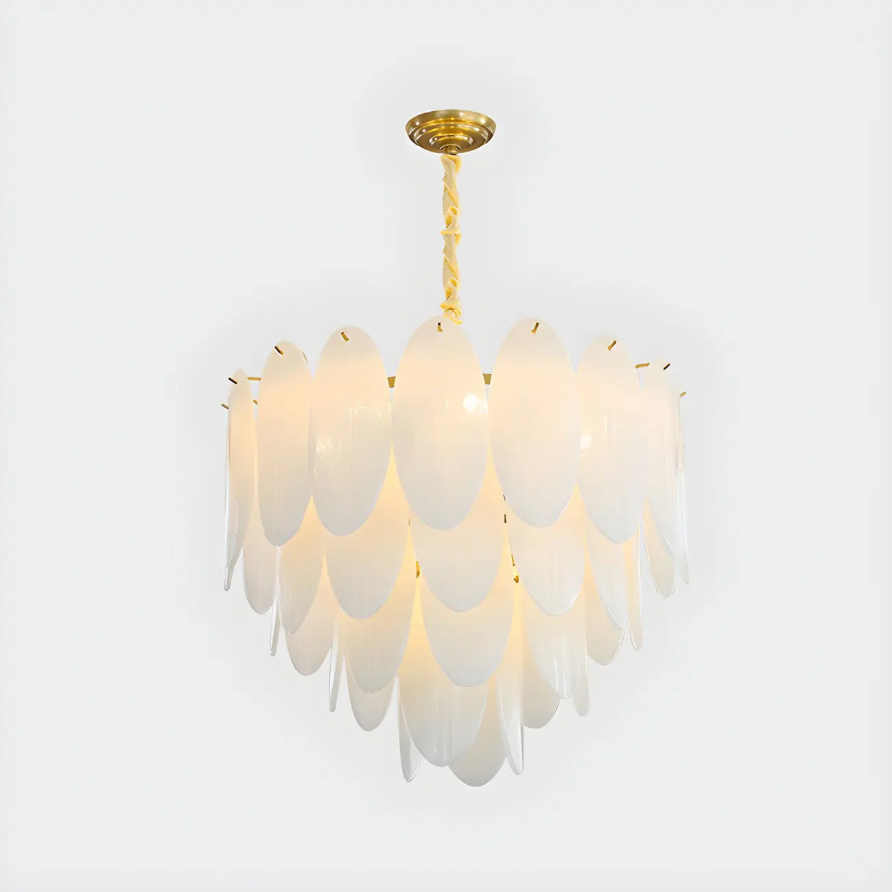 Lampadario Moderno Minimalista Ovale Bianco in Vetro