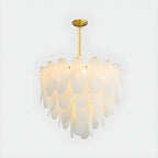 Lampadario Moderno Minimalista Ovale Bianco in Vetro
