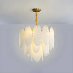 Lampadario Moderno Minimalista Ovale Bianco in Vetro
