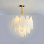 Lampadario Moderno Minimalista Ovale Bianco in Vetro