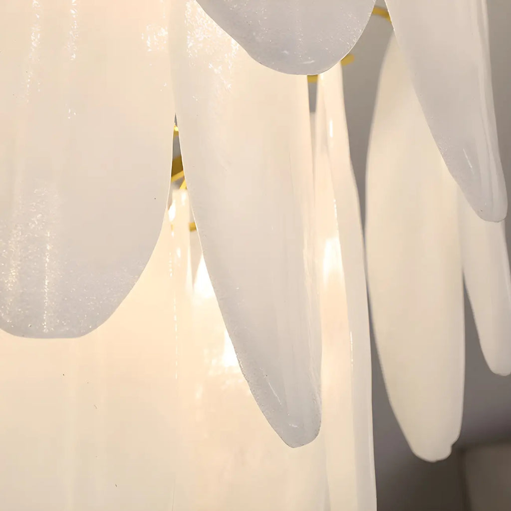 Lampadario Moderno Minimalista Ovale Bianco in Vetro