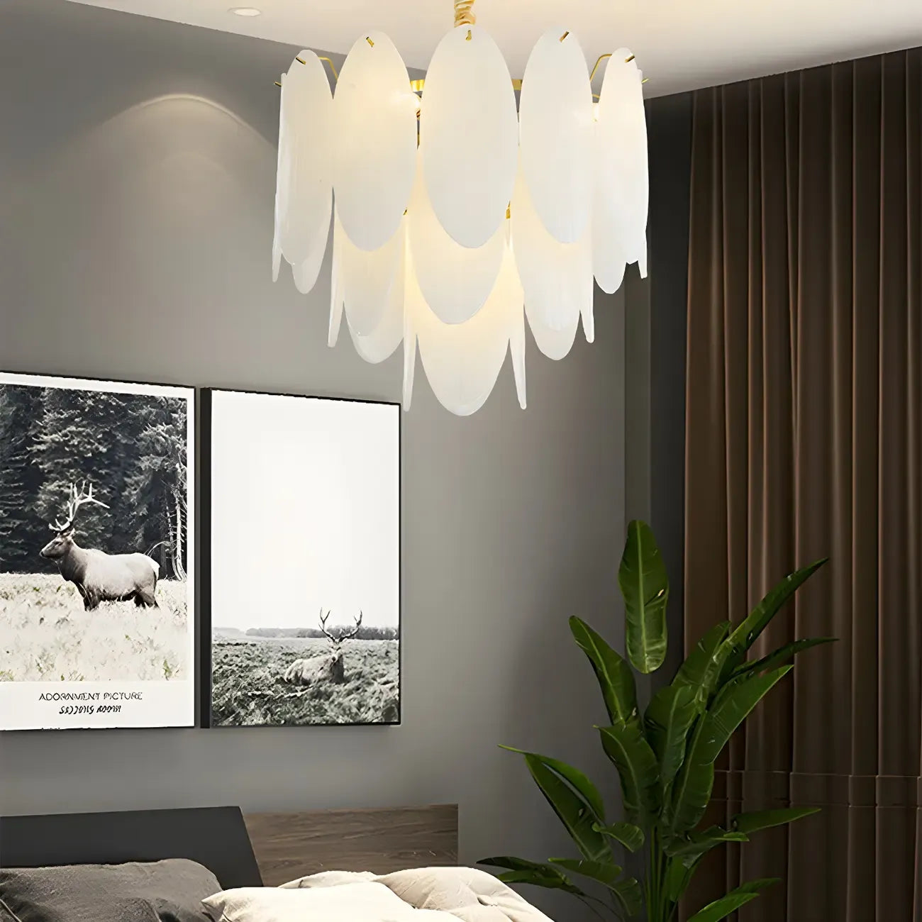 Lampadario Moderno Minimalista Ovale Bianco in Vetro