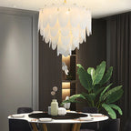Lampadario Moderno Minimalista Ovale Bianco in Vetro