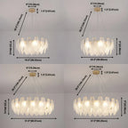 Lustre rond élégant en verre blanc et plumes