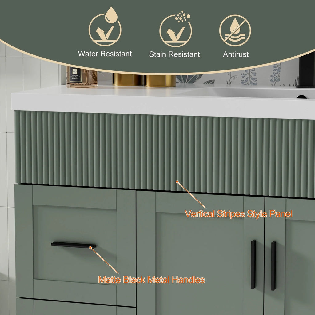 Ensemble meuble-lavabo Wavy Line 30/36/48 avec lavabo et robinet