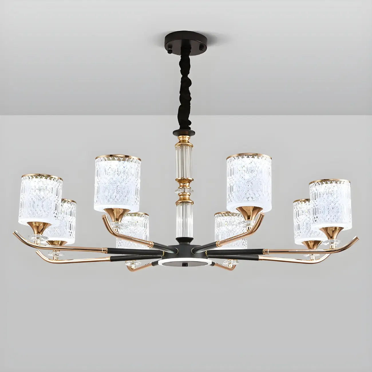 Lustre cylindrique vintage en acrylique, suspension idéale pour restaurant.