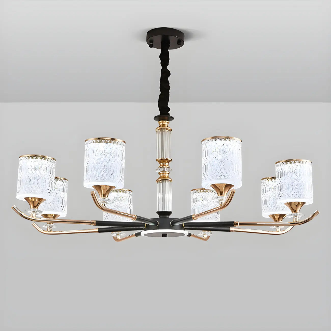 Lustre cylindrique vintage en acrylique, suspension idéale pour restaurant.