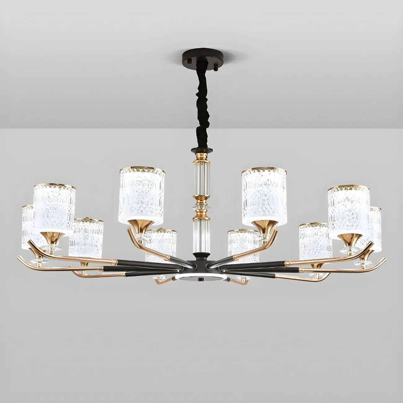 Lustre cylindrique vintage en acrylique, suspension idéale pour restaurant.