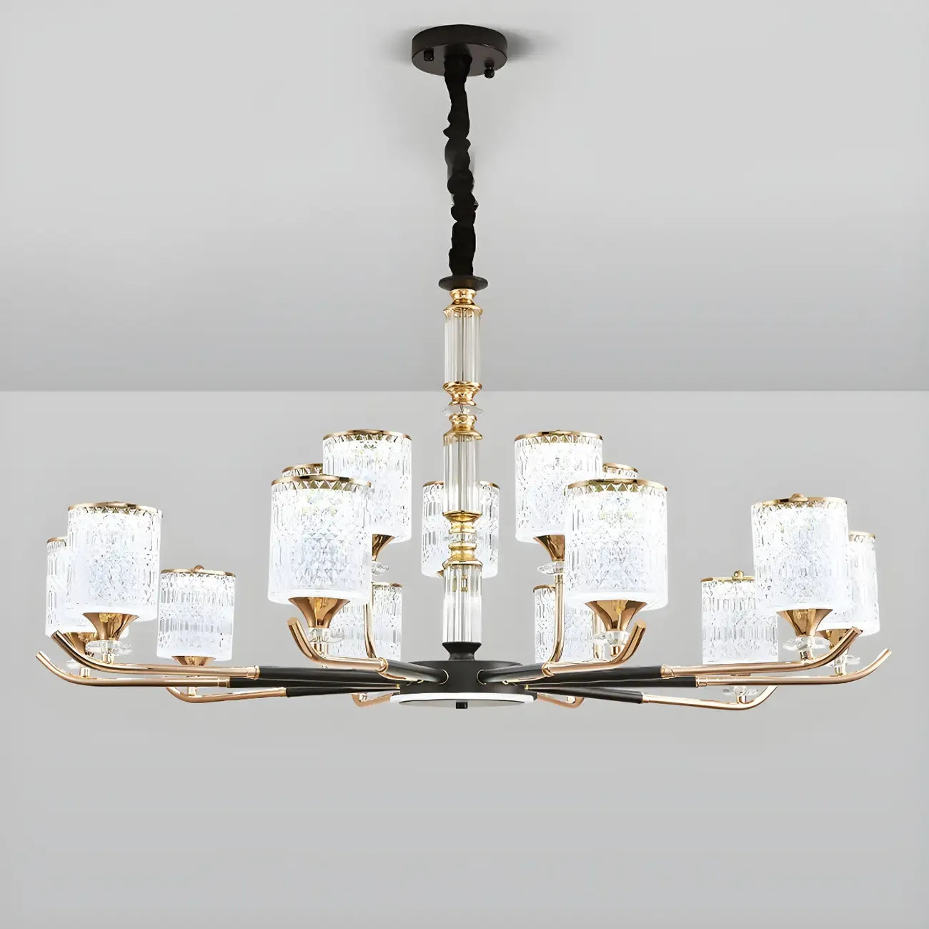 Lustre cylindrique vintage en acrylique, suspension idéale pour restaurant.