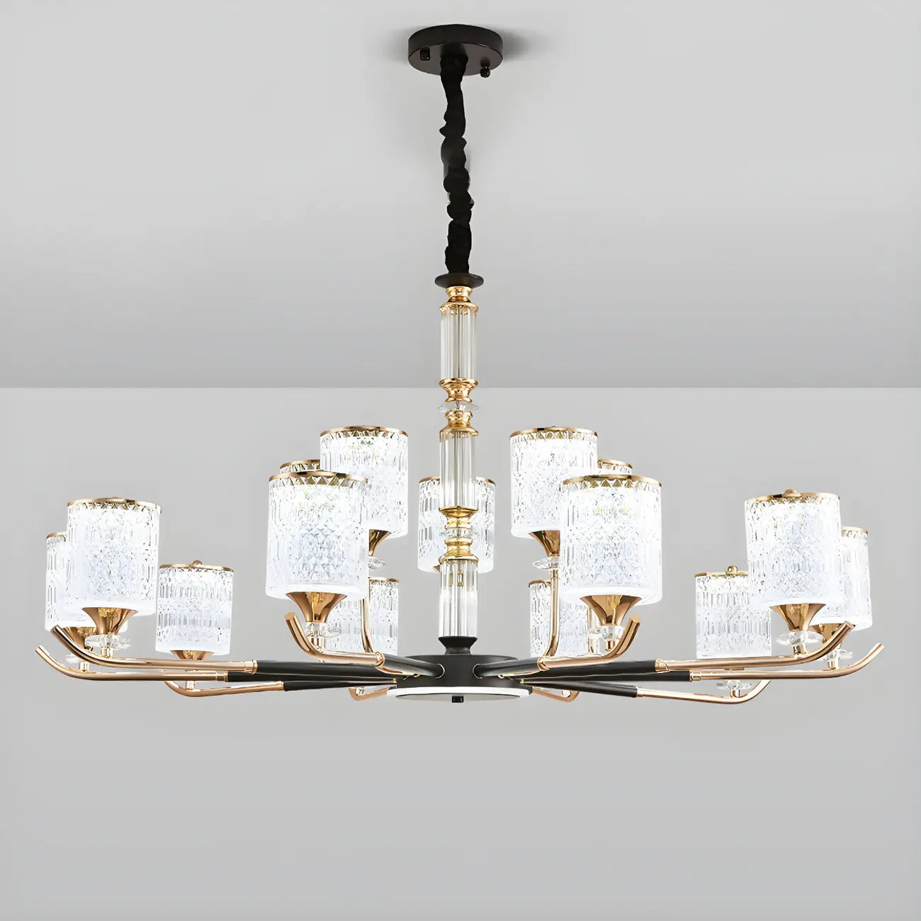 Lustre cylindrique vintage en acrylique, suspension idéale pour restaurant.