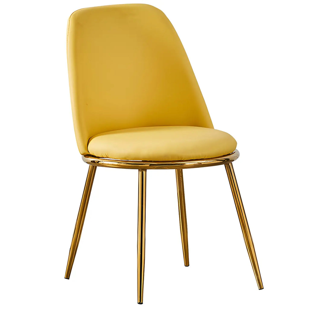 Chaises de salle à manger glamour scandinaves en cuir sans accoudoirs, structure en métal