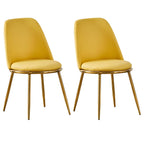 Chaises de salle à manger glamour scandinaves en cuir sans accoudoirs, structure en métal