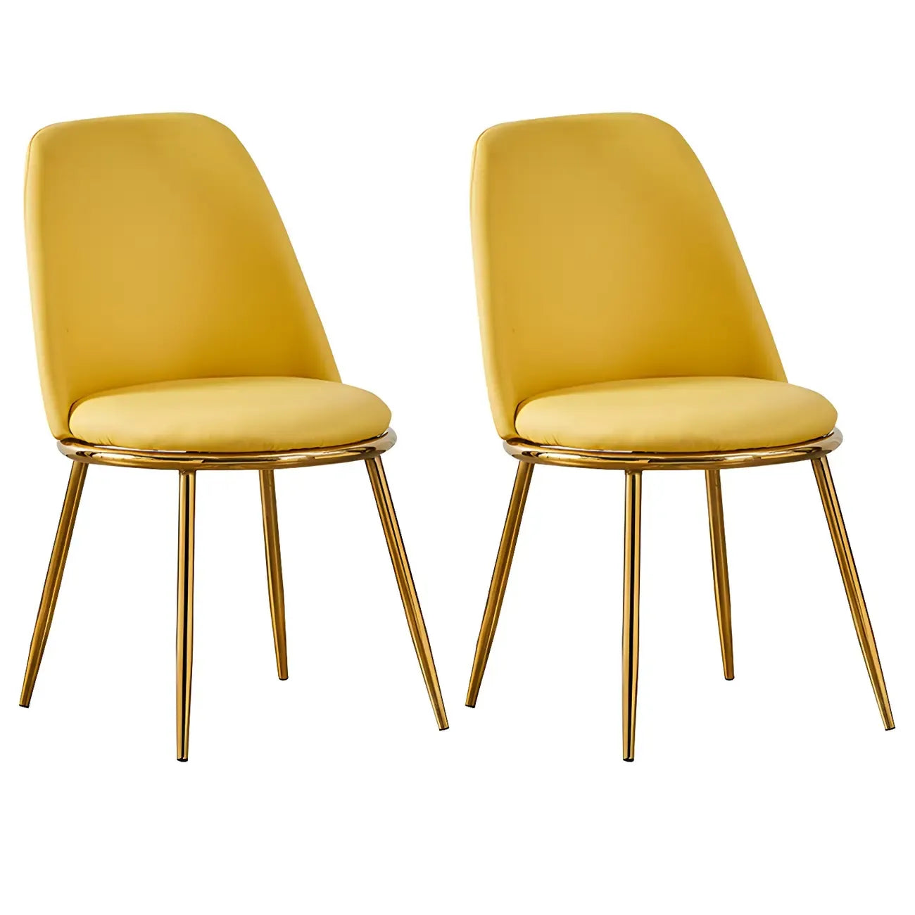 Chaises de salle à manger glamour scandinaves en cuir sans accoudoirs, structure en métal