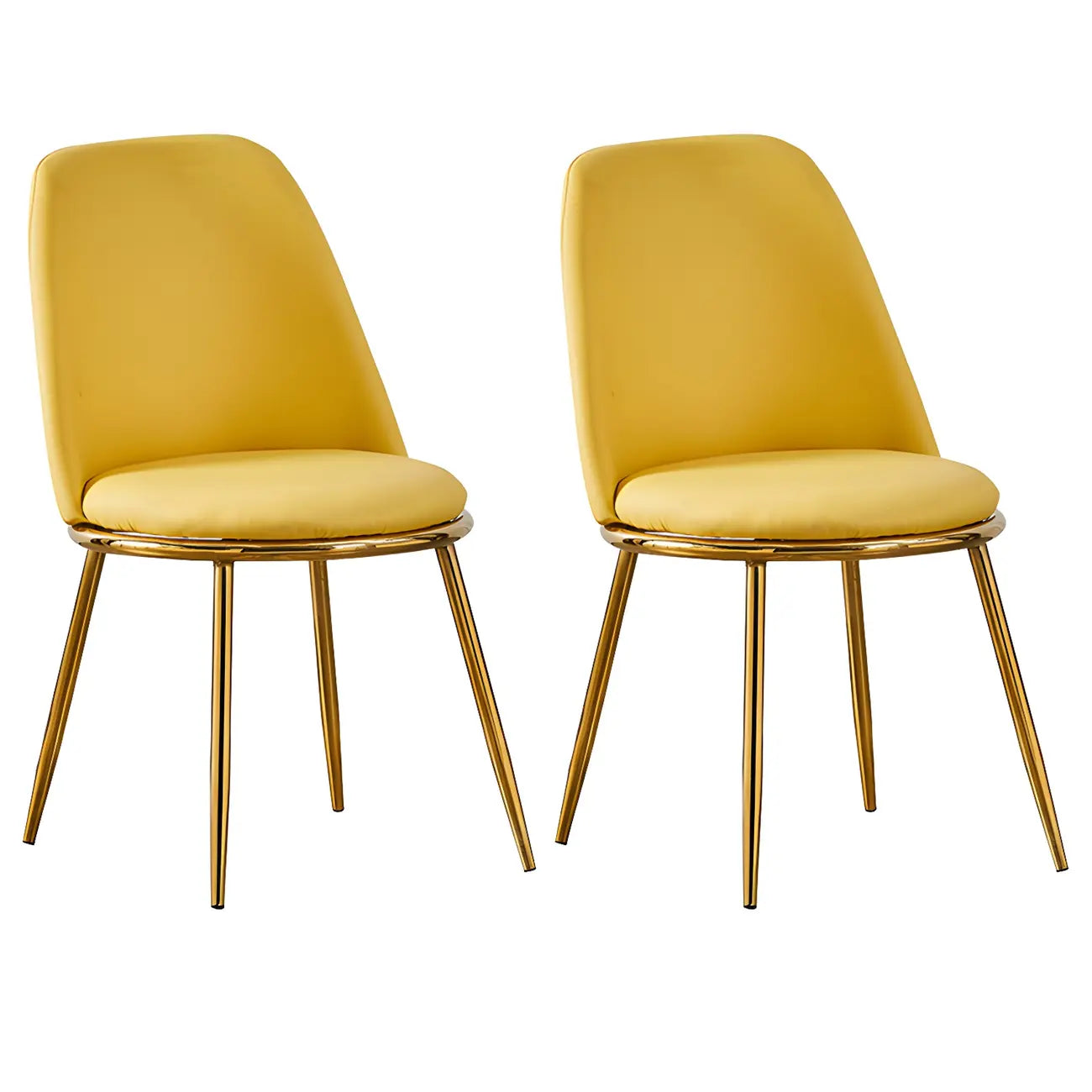 Chaises de salle à manger glamour scandinaves en cuir sans accoudoirs, structure en métal