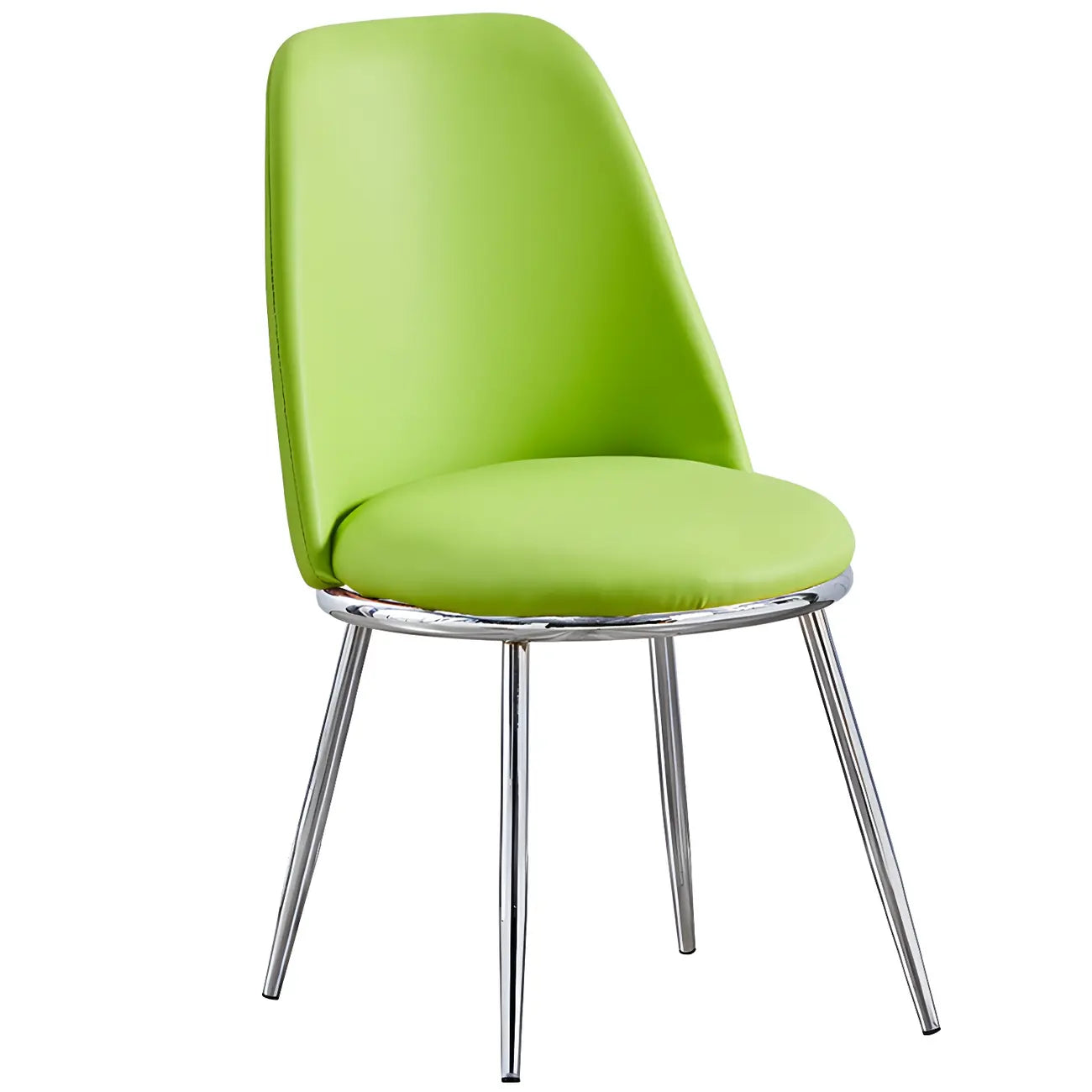 Chaises de salle à manger glamour scandinaves en cuir sans accoudoirs, structure en métal