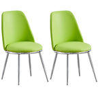 Chaises de salle à manger glamour scandinaves en cuir sans accoudoirs, structure en métal