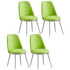 Chaises de salle à manger glamour scandinaves en cuir sans accoudoirs, structure en métal