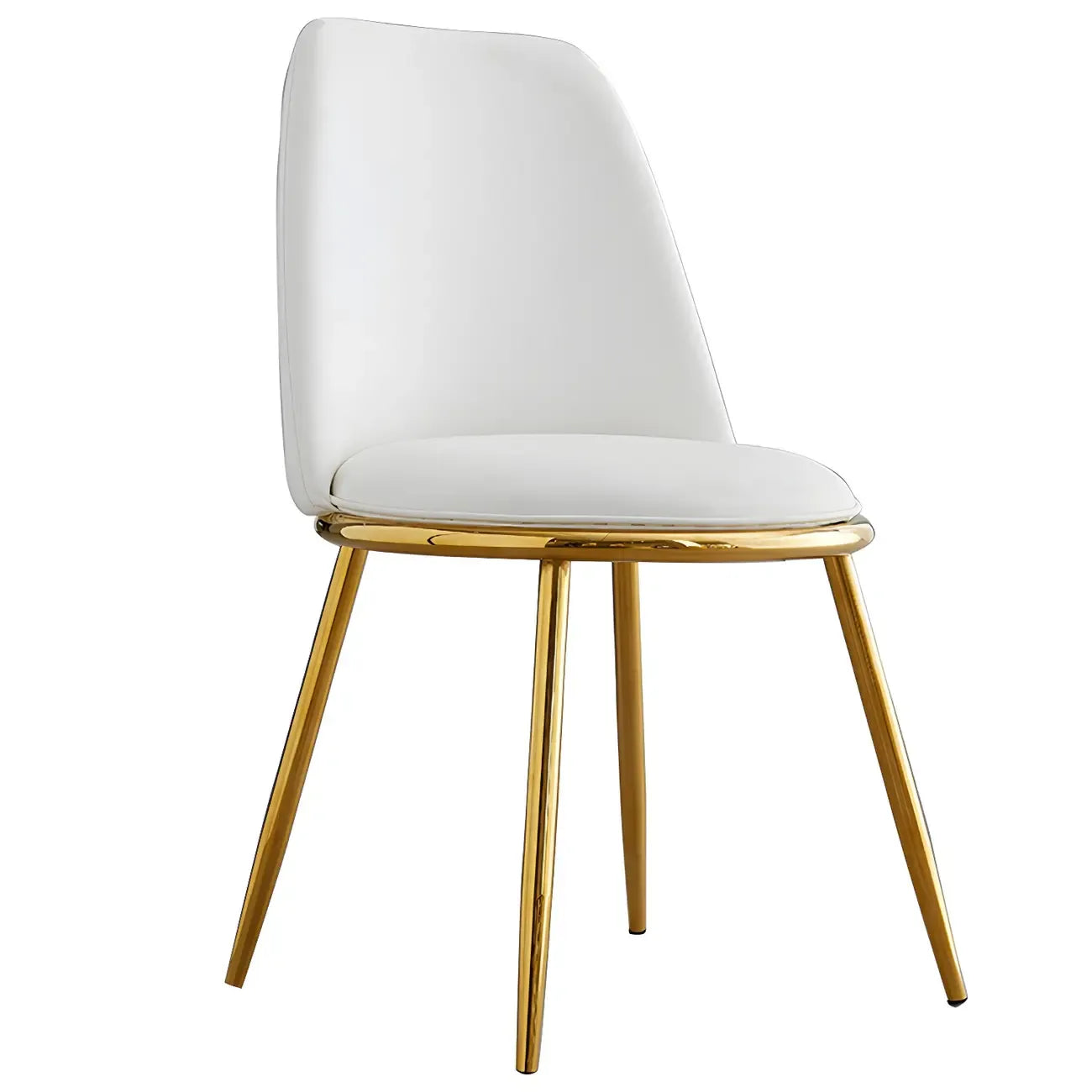 Chaises de salle à manger glamour scandinaves en cuir sans accoudoirs, structure en métal