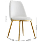 Chaises de salle à manger glamour scandinaves en cuir sans accoudoirs, structure en métal