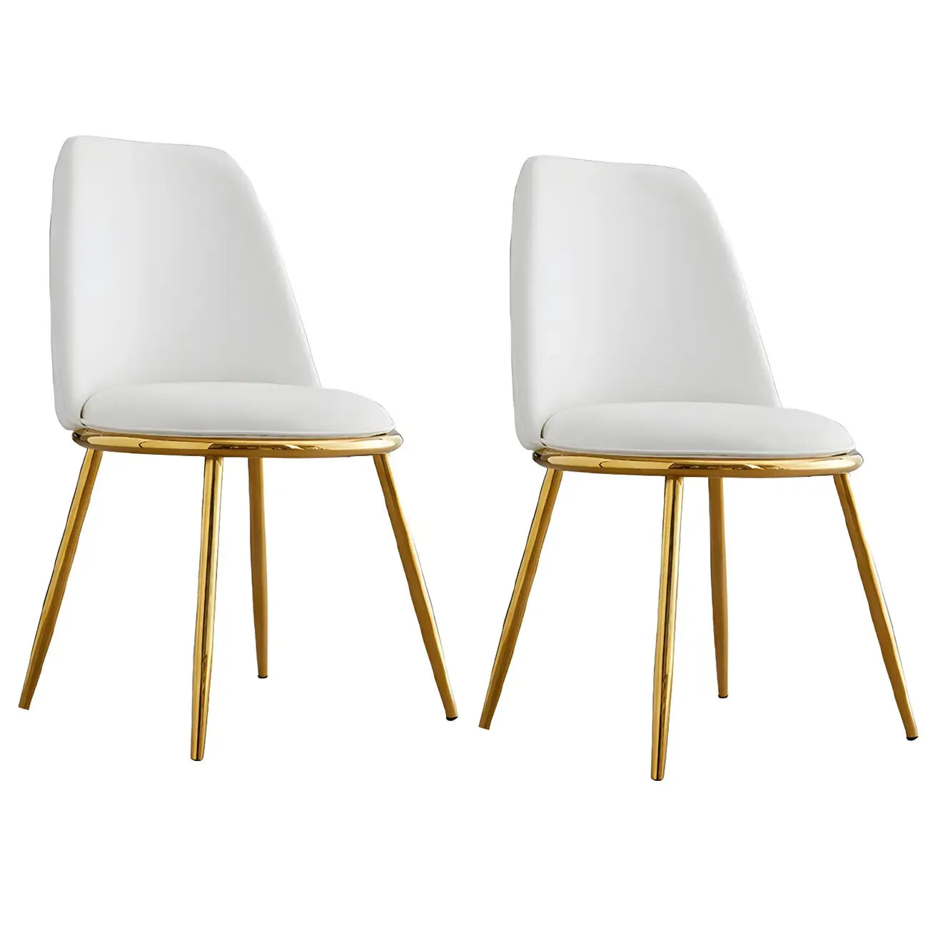 Chaises de salle à manger glamour scandinaves en cuir sans accoudoirs, structure en métal