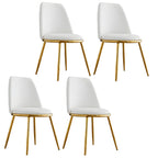 Chaises de salle à manger glamour scandinaves en cuir sans accoudoirs, structure en métal