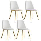 Chaises de salle à manger glamour scandinaves en cuir sans accoudoirs, structure en métal