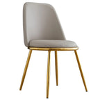 Chaises de salle à manger glamour scandinaves en cuir sans accoudoirs, structure en métal